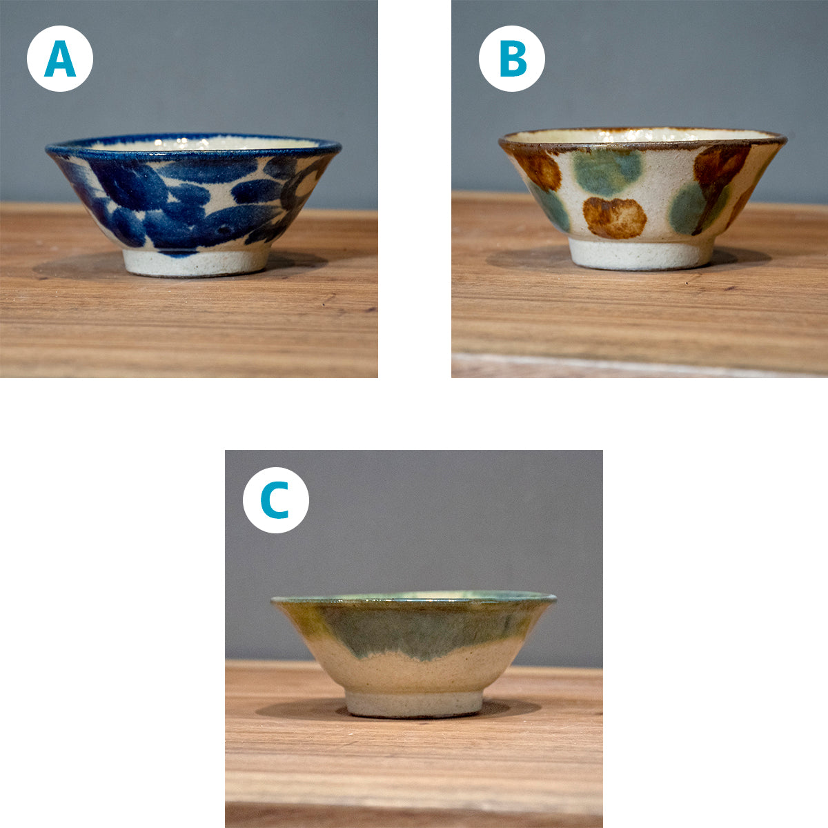 Small Makai Bowl Set from Okinawa (4 pieces)