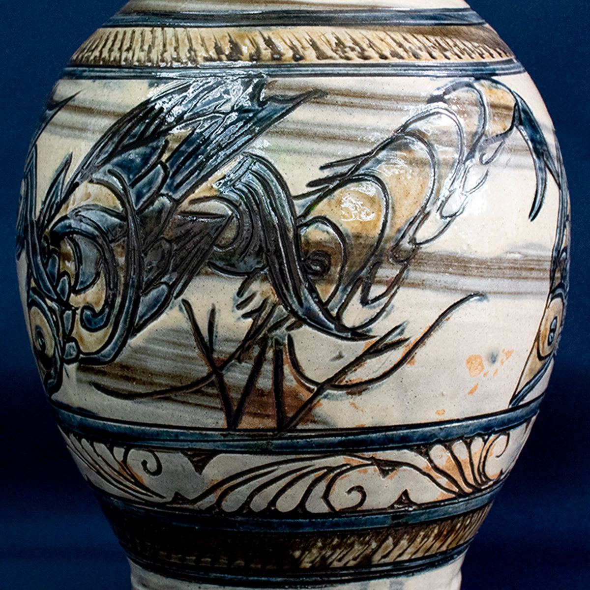 Patterned Jar from Okinawa - Jiro Kinjo (one of a kind)