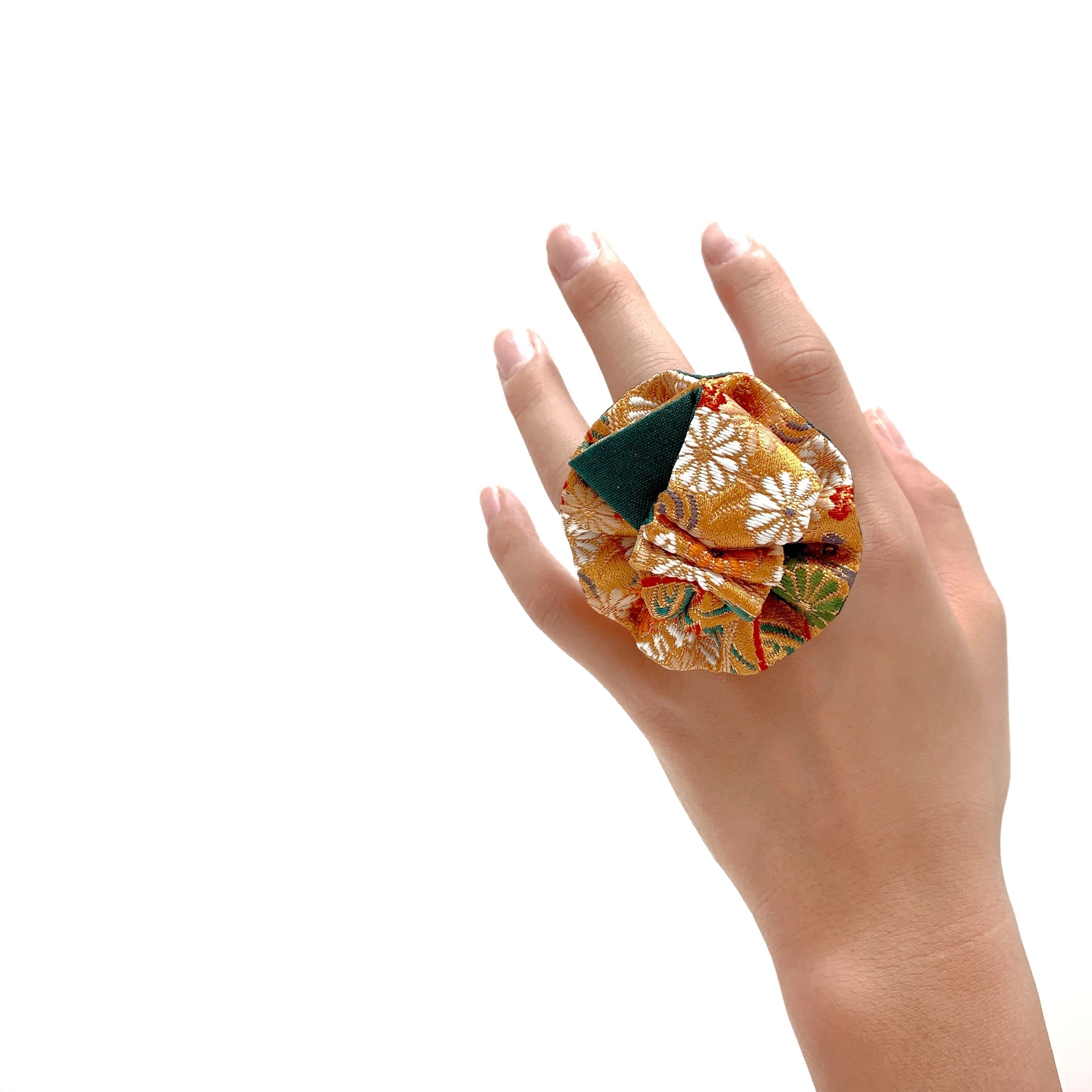 Handgemachter japanischer Ring "Gelb" - ORIOBI