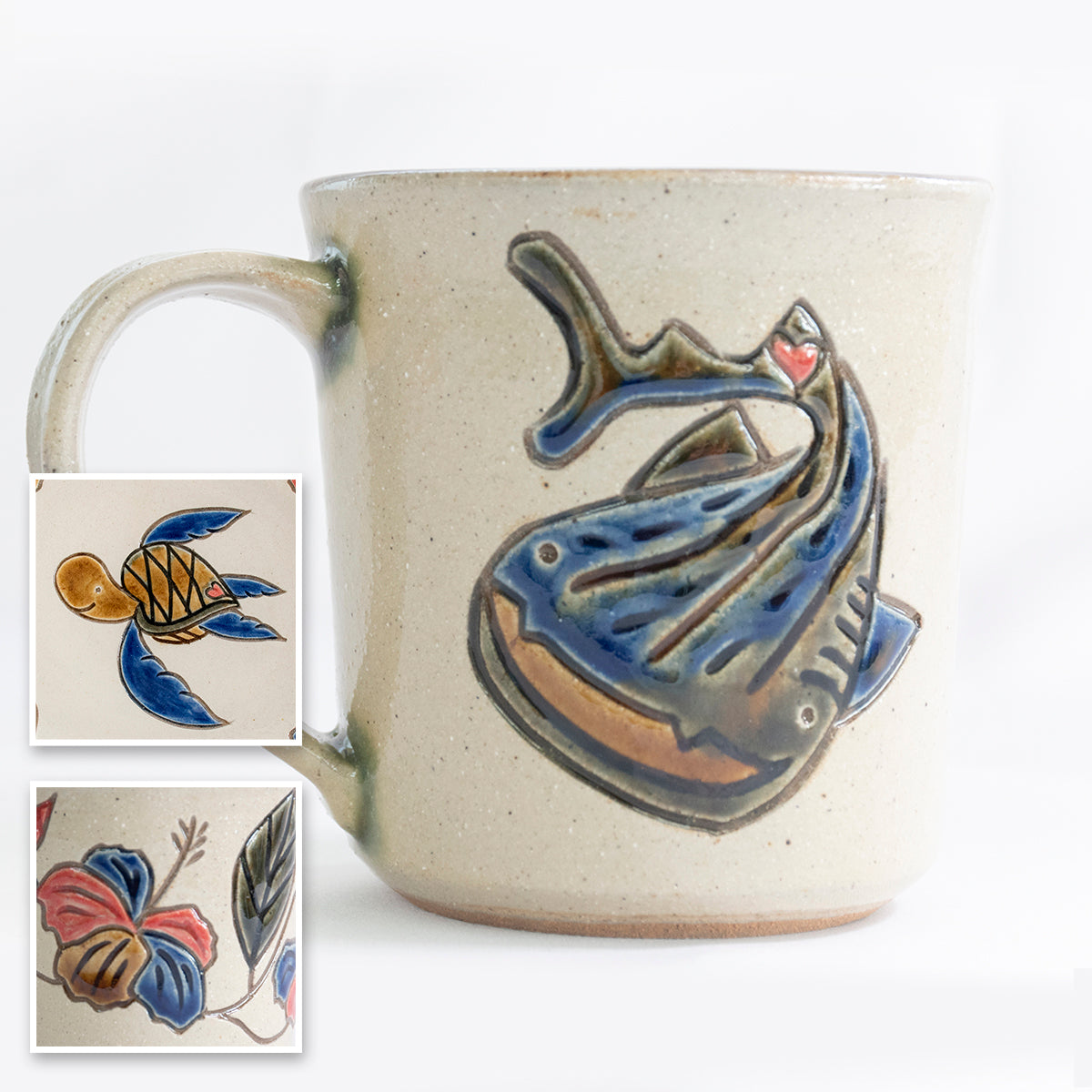 Handmade Japanese Mug from Okinawa (2 pieces)