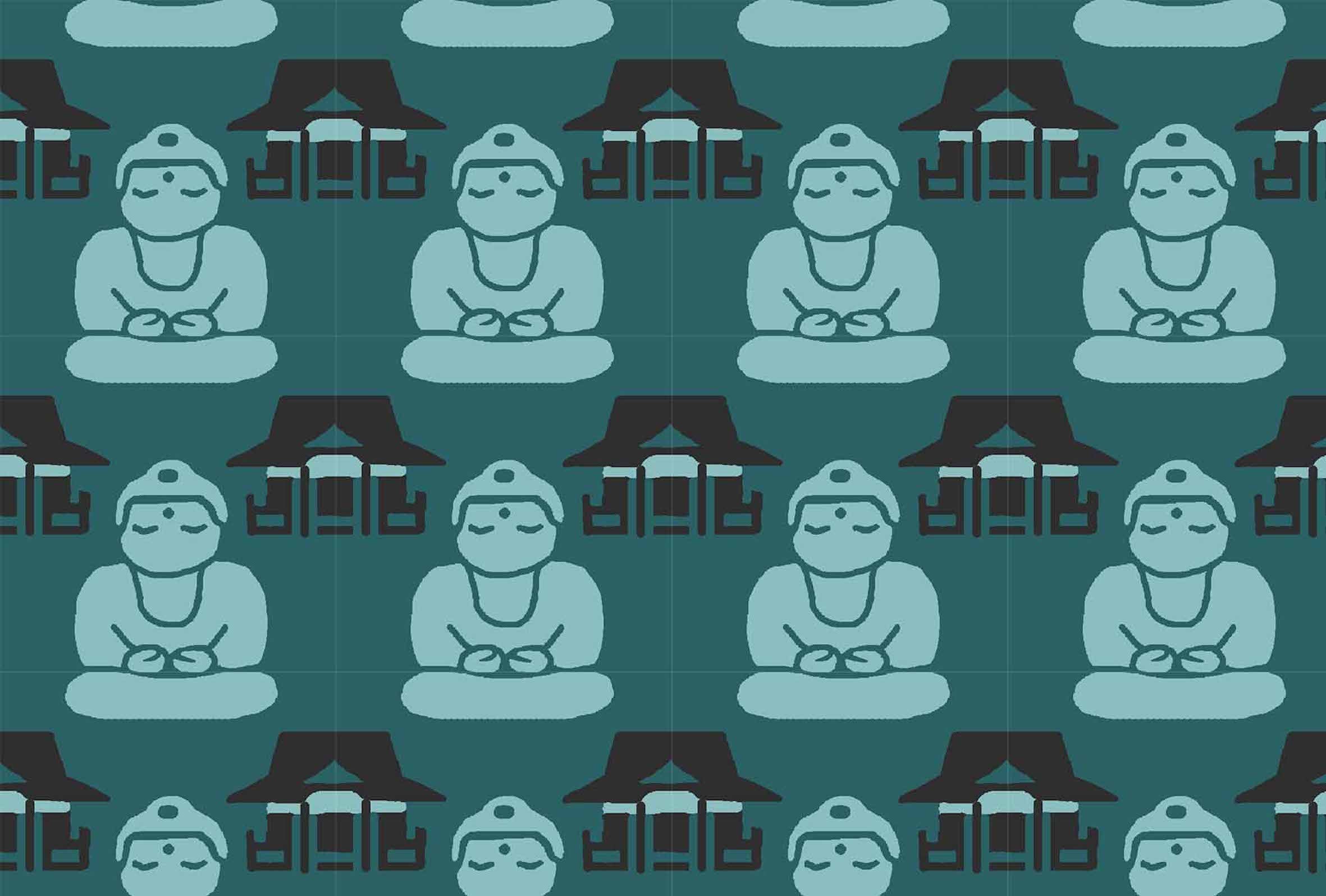 3er Postkarten-Set mit dem Design "Großer Buddha"